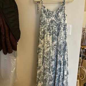 Trixxi Blue and White Floral Maxi Dress